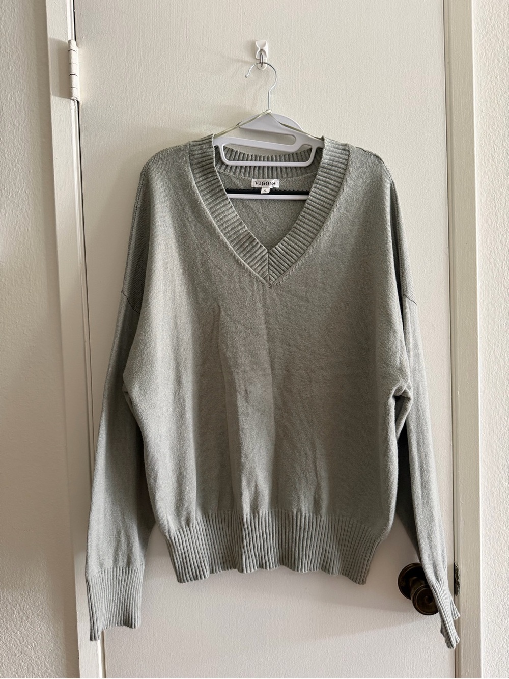 Vigoss Sage Green V-Neck Sweater